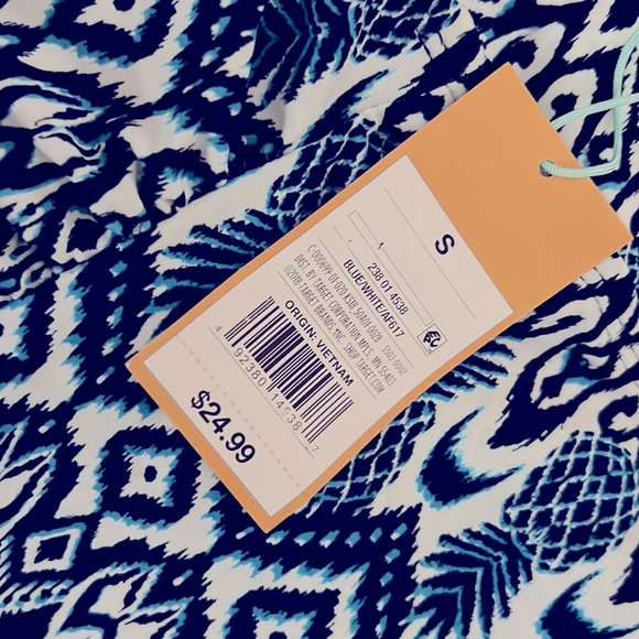Kona Sol navy & white print tankini swim top. - Picture 4 of 4